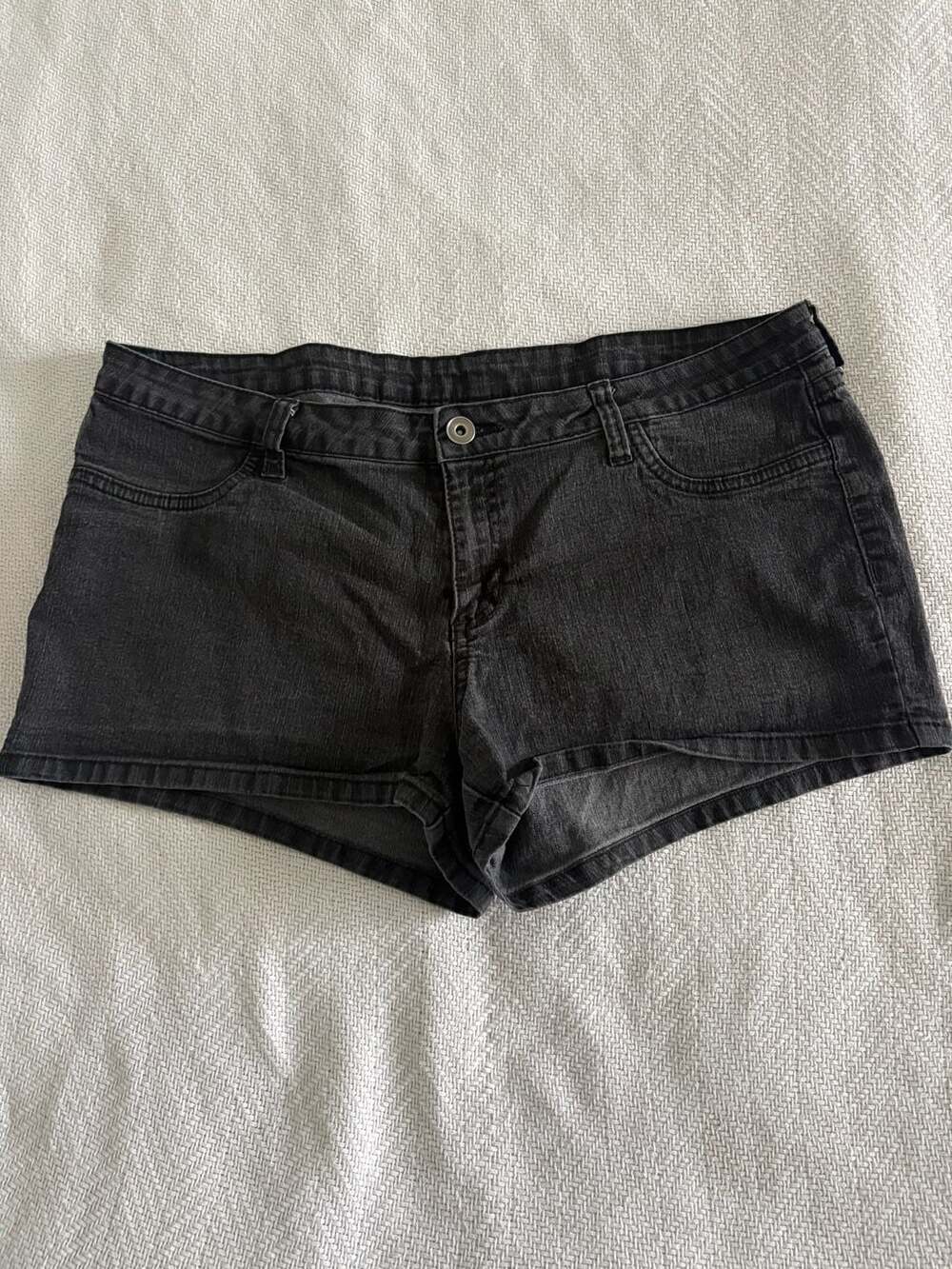 City Streets Women's Black Denim Micro Shorts Size 15